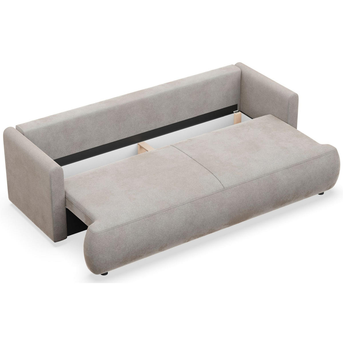 3-SITZER SOFA Ovo Mini Dunkelgrau Velours Easy-Clean - Dunkelgrau/Schwarz, Kunststoff/Textil (226/90/97cm) - Selsey