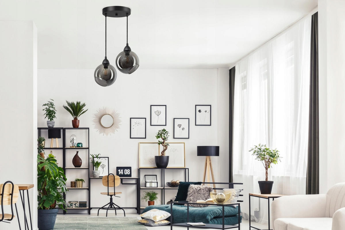 PENDELLEUCHTE Kogel - Transparent/Anthrazit, Glas/Metall (30/30/80cm) - kiki design
