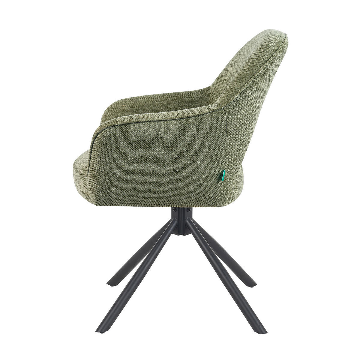 DREHSTUHL Mika-Ben - Schwarz/Grün, Textil/Metall (60/87/65cm) - DUBI Möbel