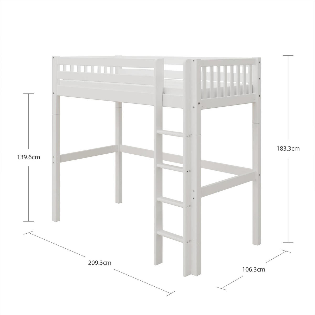 HOCHBETT NORDIC DREAM Weiß 209x106x183 cm - Weiß, Holz - FURNLUX