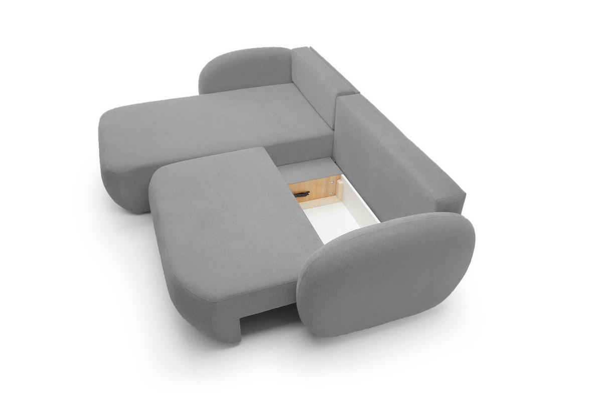 ECKSOFA OLIO L-Form Schlaffunktion mit Bettkasten, lose Rückenkissen, freistehend, LINKS 174x248 cm Dark grey - Dunkelgrau, Holz/Textil (174/248cm) - DomoHome