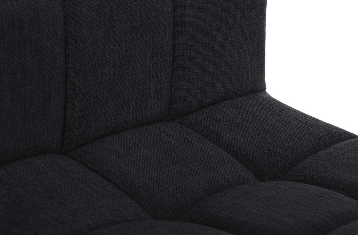 BARHOCKER 2er Set Stoff schwarz - Schwarz, Textil/Metall (46/94/47cm) - CLP