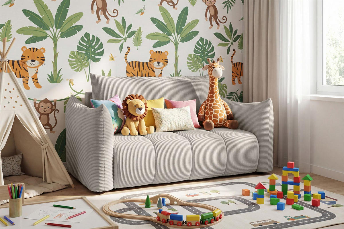 SOFA 2er-sitzer Ontario Mit Liegefunktion - Hellgrau, Holzwerkstoff/Textil (162/86/101cm) - Fun Möbel