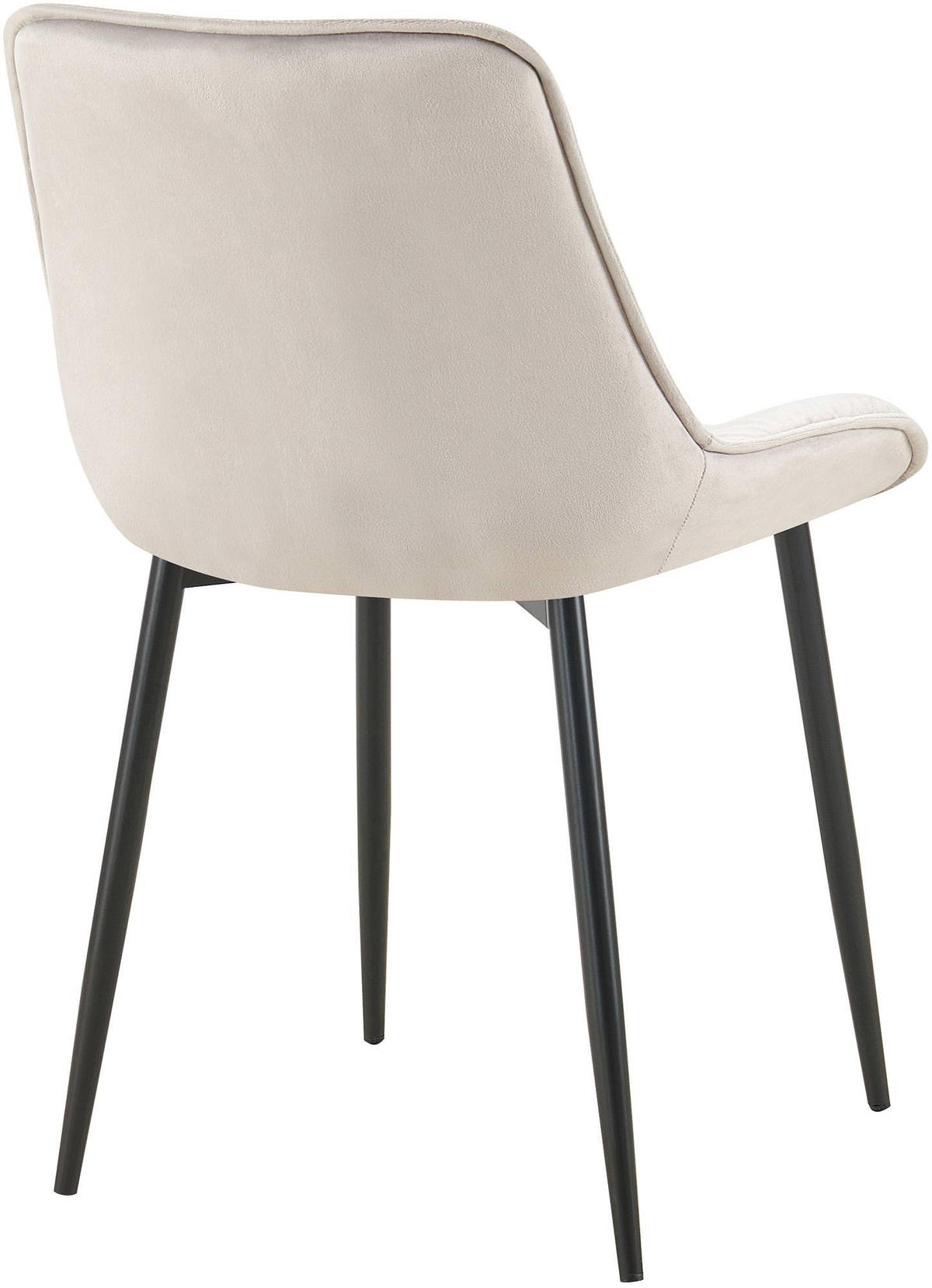 STUHL 2er Set Samt grau - Schwarz/Grau, Textil/Metall (52/84/59cm) - CLP