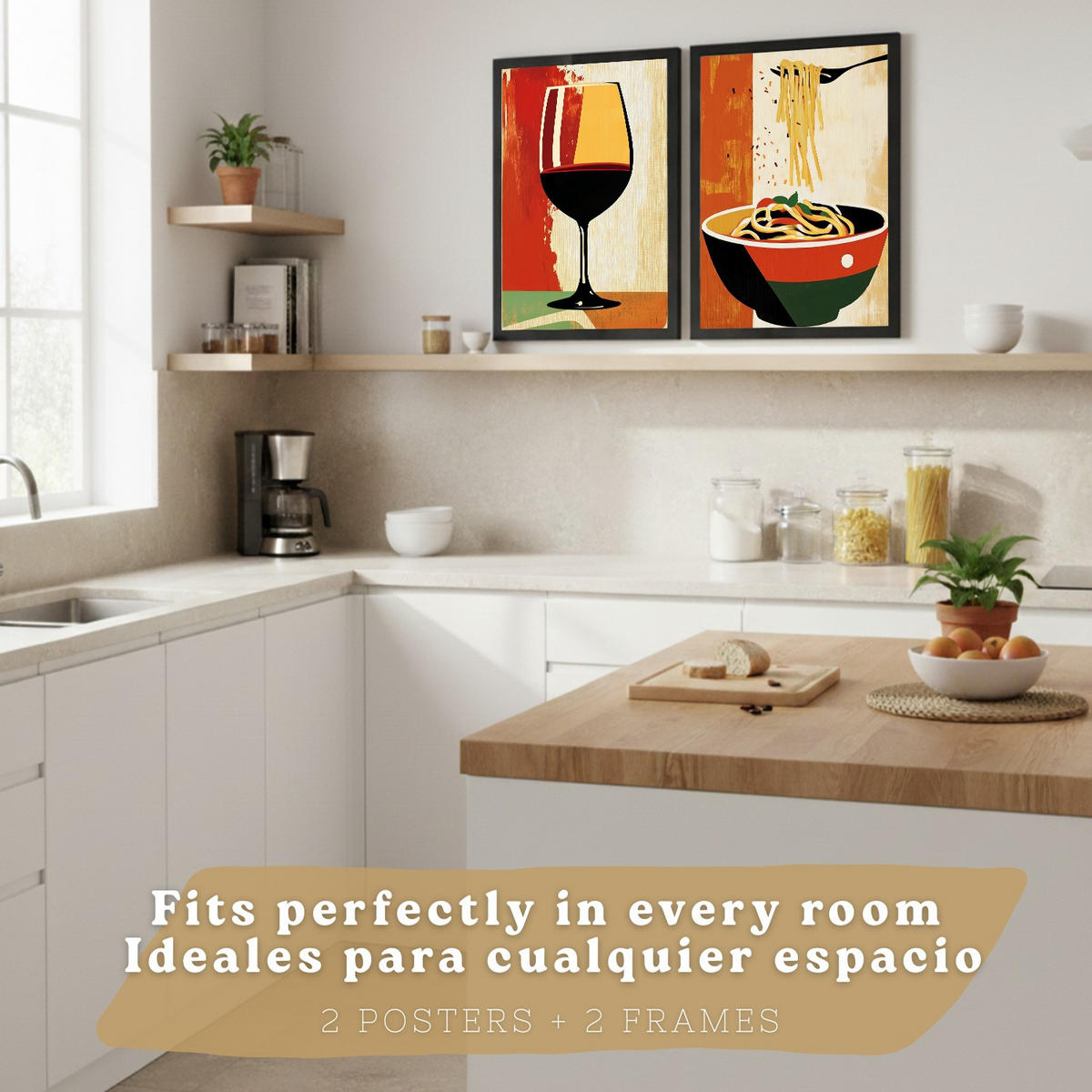 PLAKAT Sada 2 Retro 2 A3 Černý rám - černá, papír (29.7/1/42cm) - Nacnic