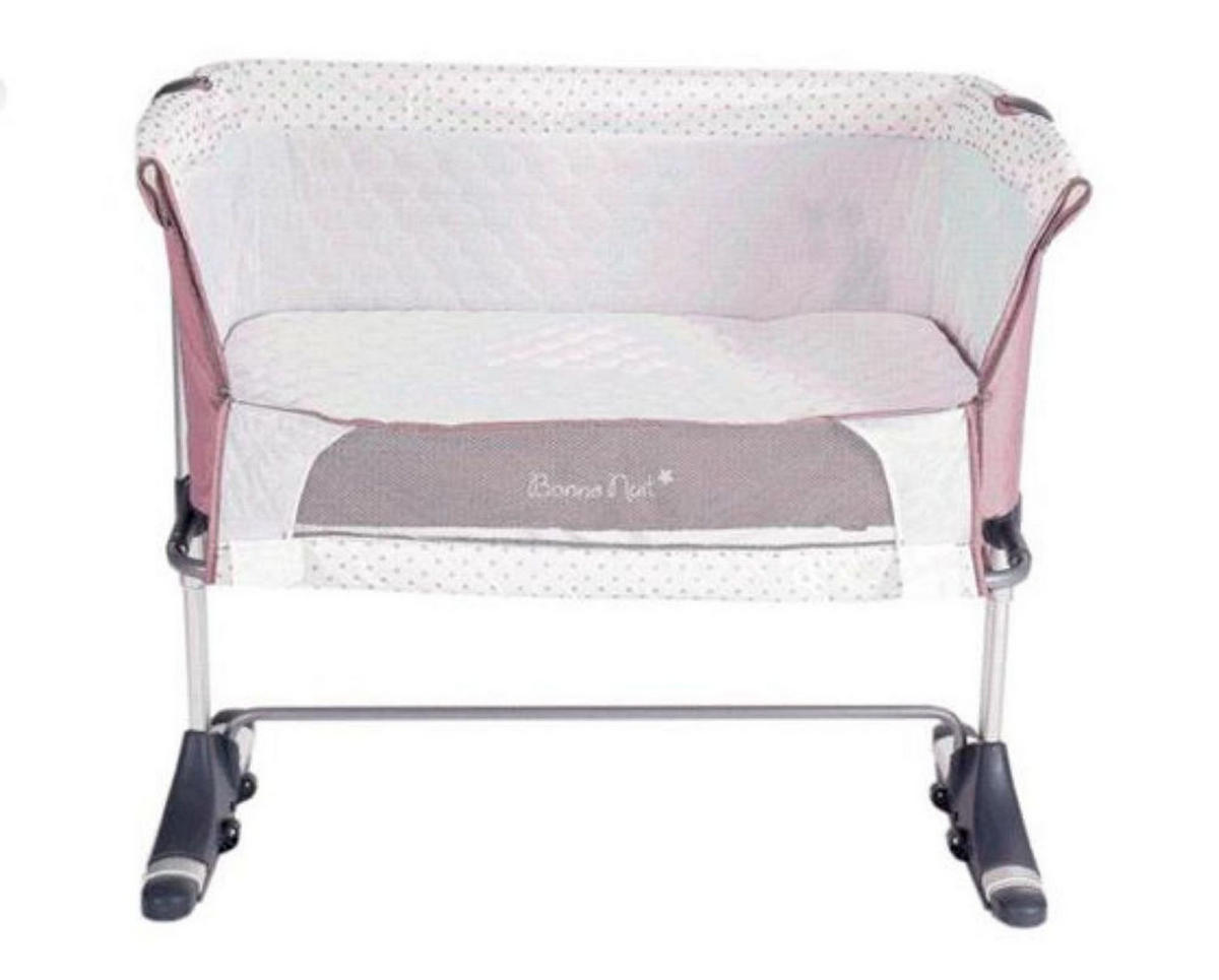 BEISTELLBETT Bonne Nuit rosa 93 x 56 cm, Schaukelfunktion, Anti-Reflux, Matratze, 2 Räder - Rosa, Metall (50/86cm) - Kikka boo