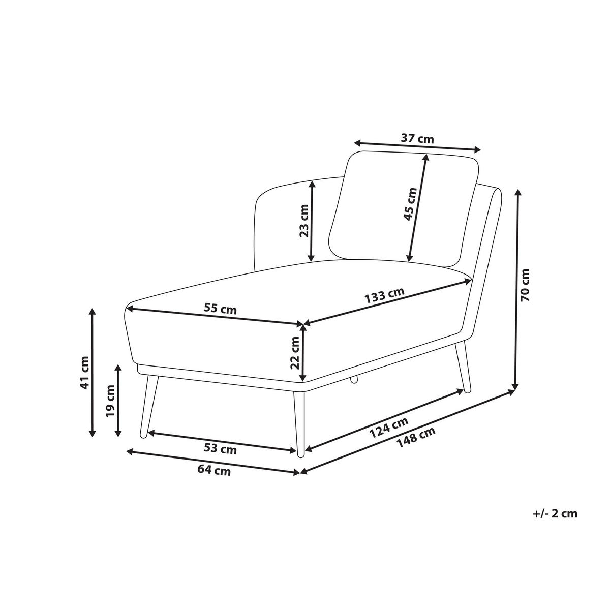 CHAISELONGUE Grün Artheze - Dunkelgrün/Schwarz, Textil (148/70/64cm) - Beliani