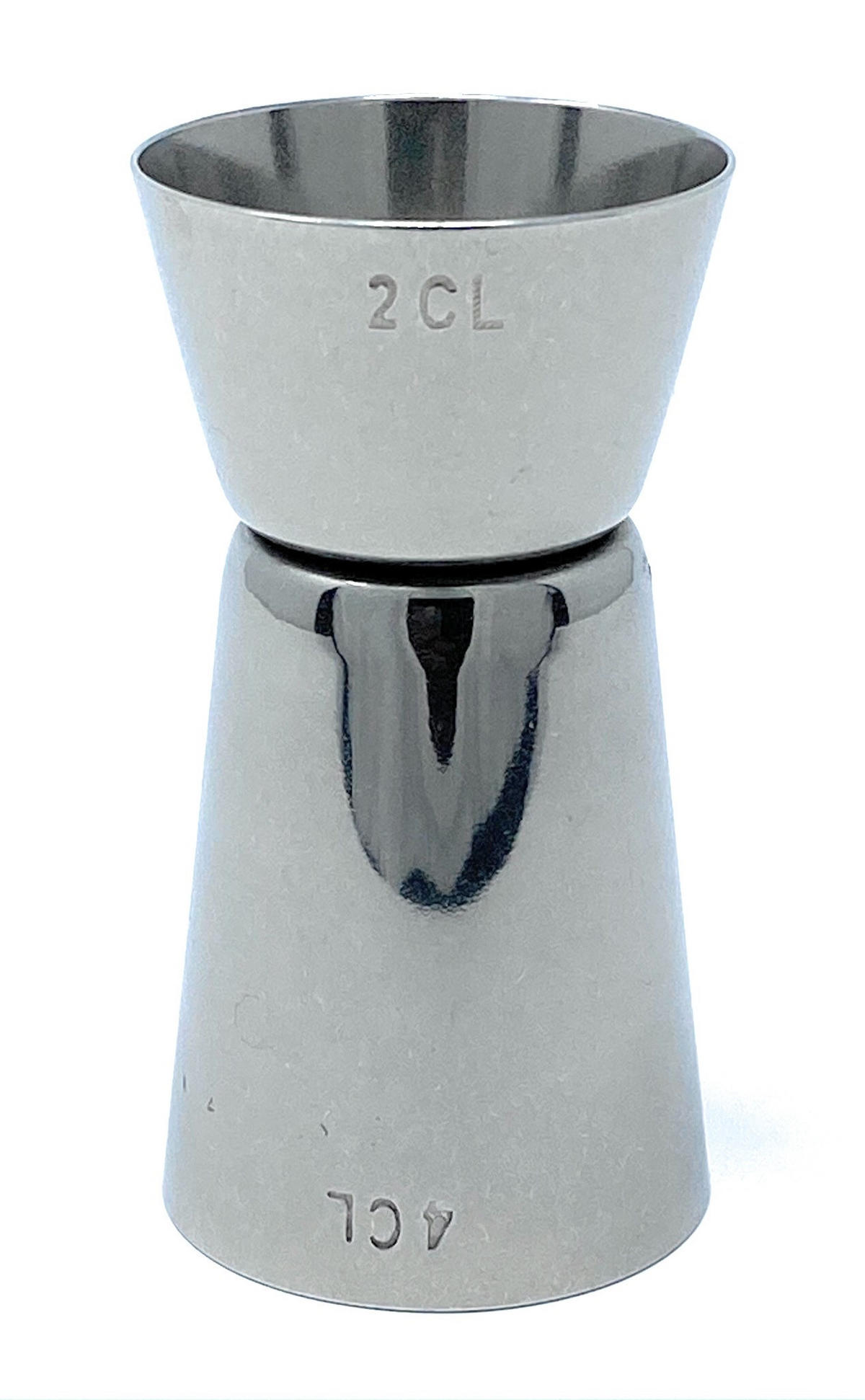 JIGGER 2cl 4cl Cocktail Messbecher Edelstahl - Silberfarben, Metall (3.8/7.4/3.8cm) - DanDiBo