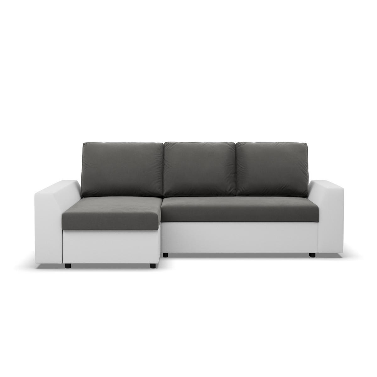 ECKSOFA MIT SCHLAFFUNKTION LUGO BONELL Grau/Weiß - Weiß/Grau, Textil (140/243cm) - Mebligo