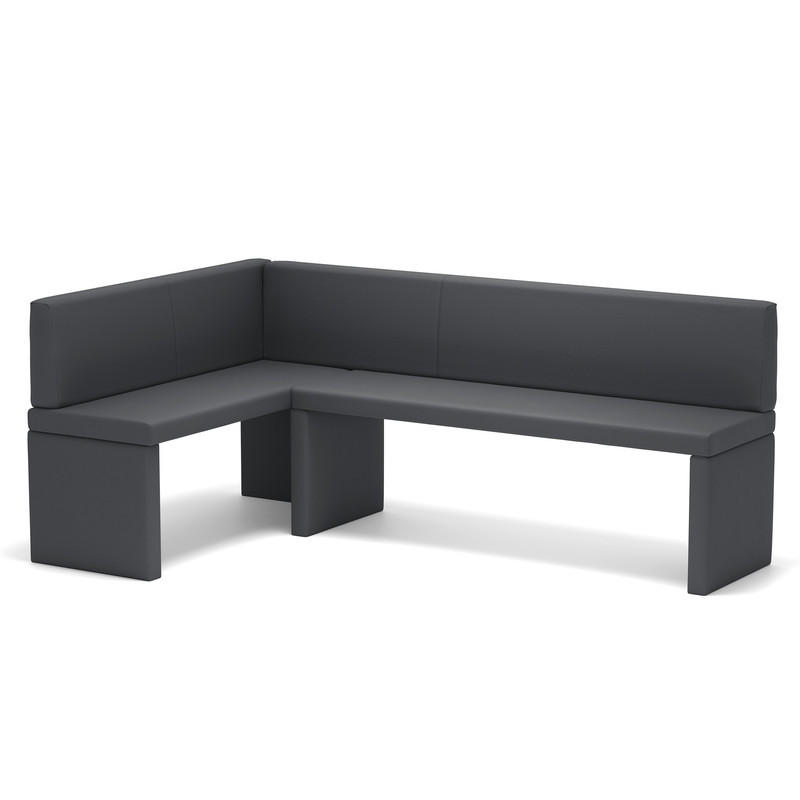 ECKBANK links OWEN Kunstleder, 142/196 cm Dunkelgrau - Dunkelgrau, Holz/Kunststoff (142/196cm) - Idohome