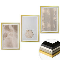 WANDBILDER 3er Set - 40x60 cm Goldrahmen - Subtile Texturen, Boho-Natur - Goldfarben, Kunststoff (40/60cm) - ArtPrintCave