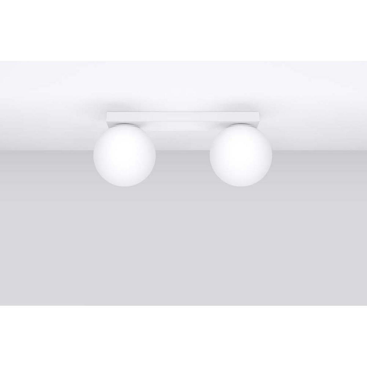 LED DECKENLEUCHTE Stahl Weiss - Weiß, Glas (34.5/12/14.5cm)