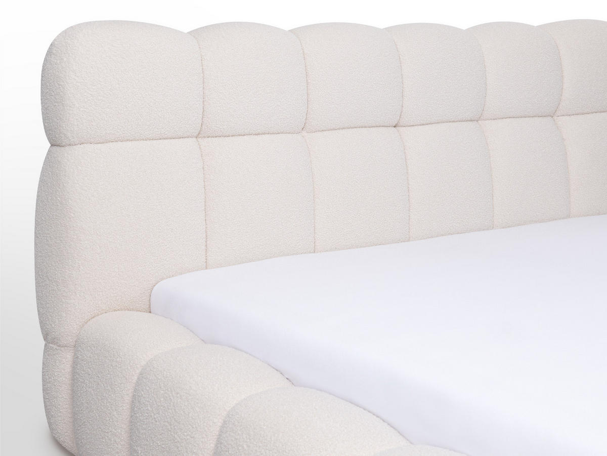 POLSTERBETT Mira XL Hellbeige 180/200 cm Boucle mit Bettkasten - Beige, Textil/Metall (180/200cm) - wonello