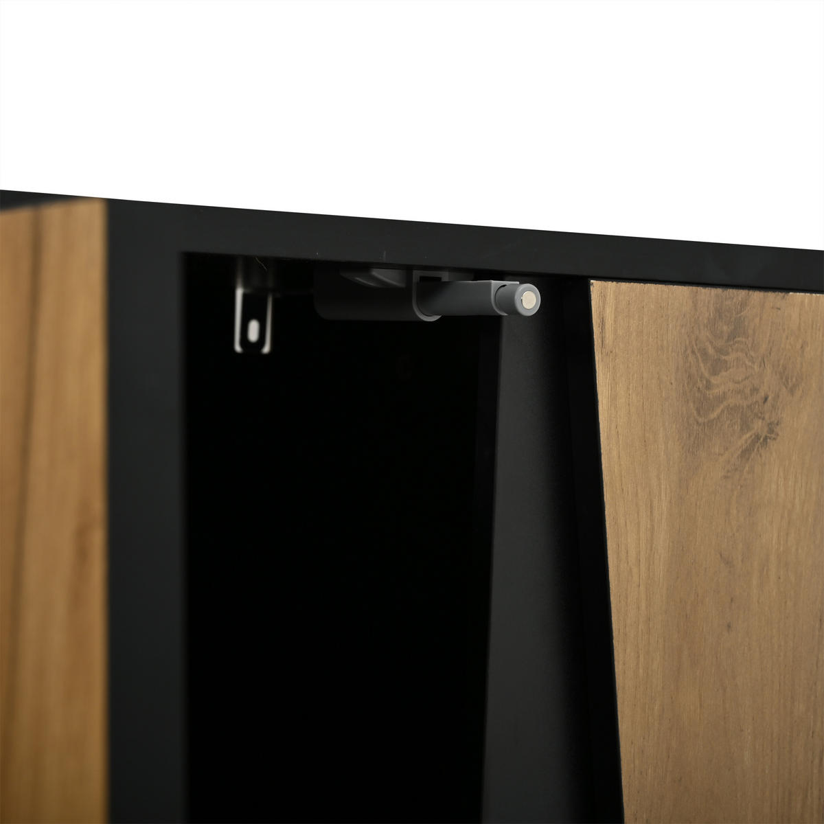 SIDEBOARD 120/40/70 cm mit 2 Türen, 3 Schubladen und verstellbaren Einlegeböden in Holzoptik-Schwarz - Schwarz/Naturfarben, Holzwerkstoff (120/70/40cm) - CHICFURN