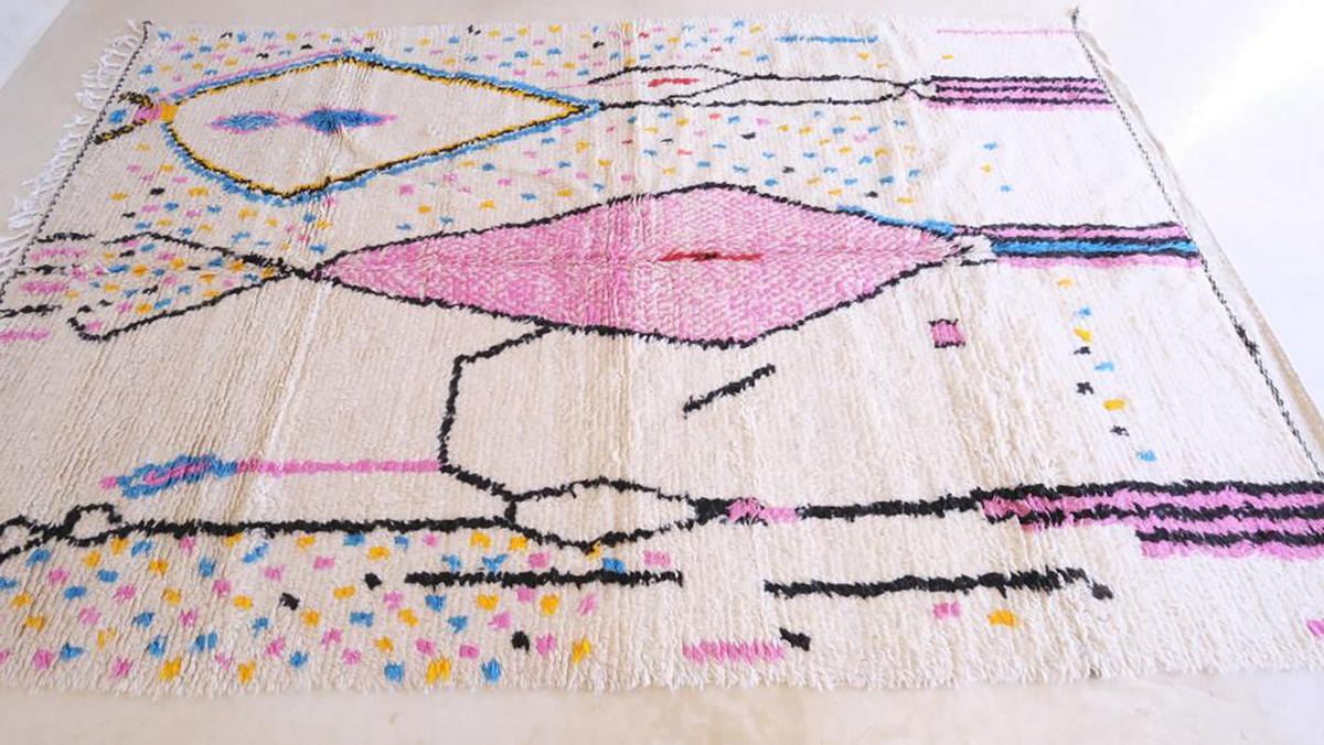 BERBERTEPPICH marokkanisch aus reiner Wolle Pop 200x 300 cm - Multicolor, Naturmaterialien (200/300cm) - AFK Living