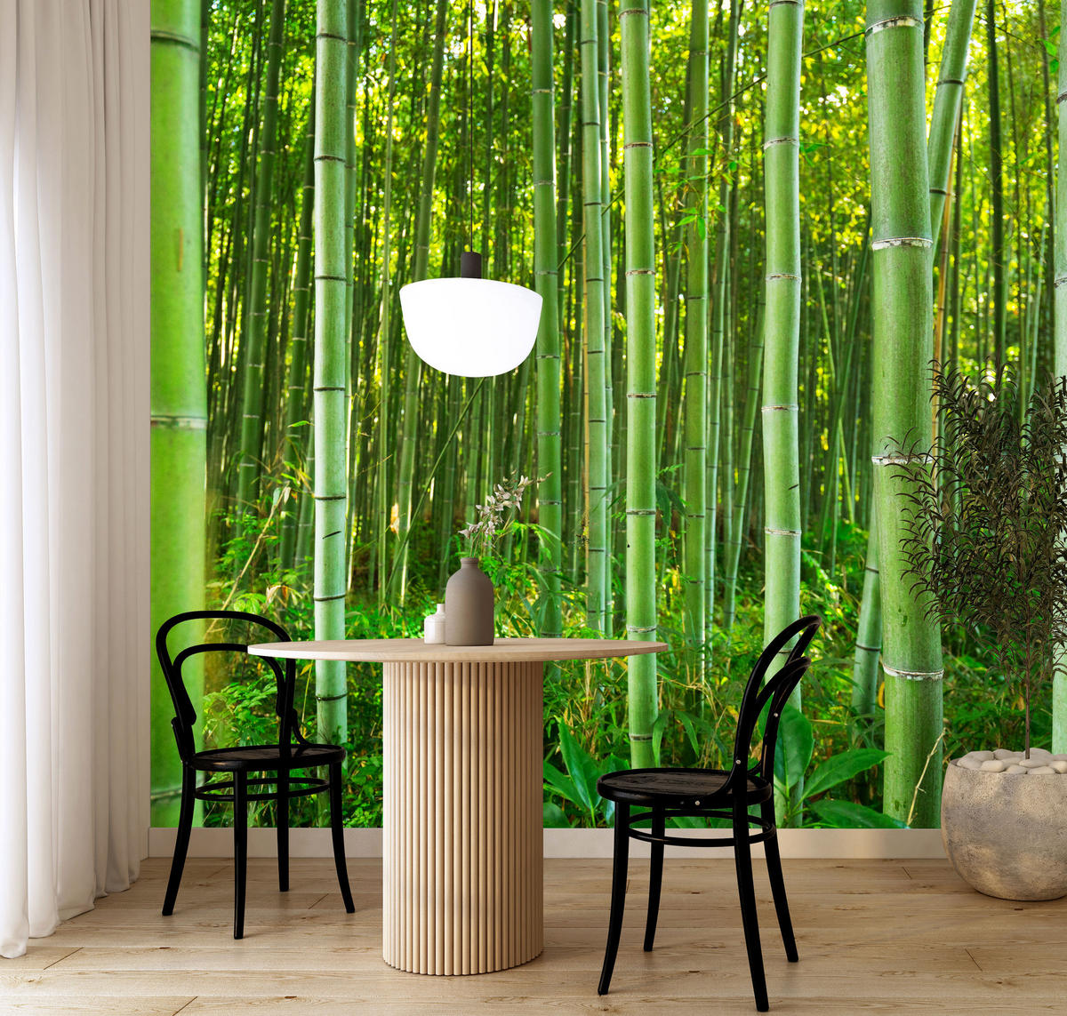 FOTOTAPETA Bambusový Les Rastliny Príroda 3D 150 x 105 cm - žltá/zelená, papier (150/105cm) - Muralo