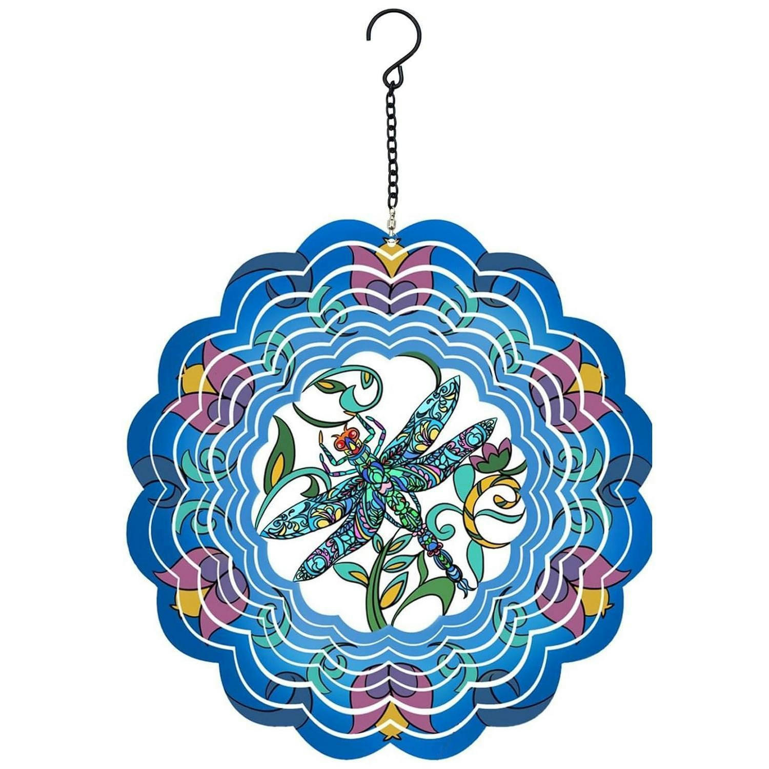 WINDSPIEL Libelle Edelstahl 3D-Effekt - Multicolor, Metall (30/30/5cm)