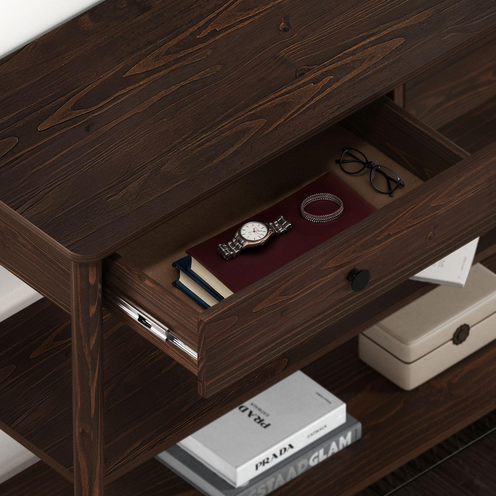 KONSOLENTISCH APOANA - Nussbaumfarben, Holz (36/110/78cm) - IDIMEX