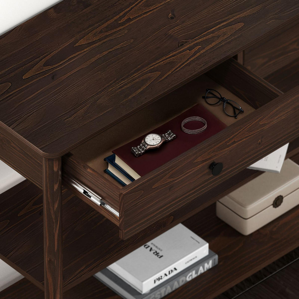 KONSOLENTISCH APOANA - Nussbaumfarben, Holz (36/110/78cm) - IDIMEX