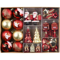 WEIHNACHTSKUGELN 40-teiliges Set Rot Gold - Multicolor, Kunststoff (8/8/8cm)