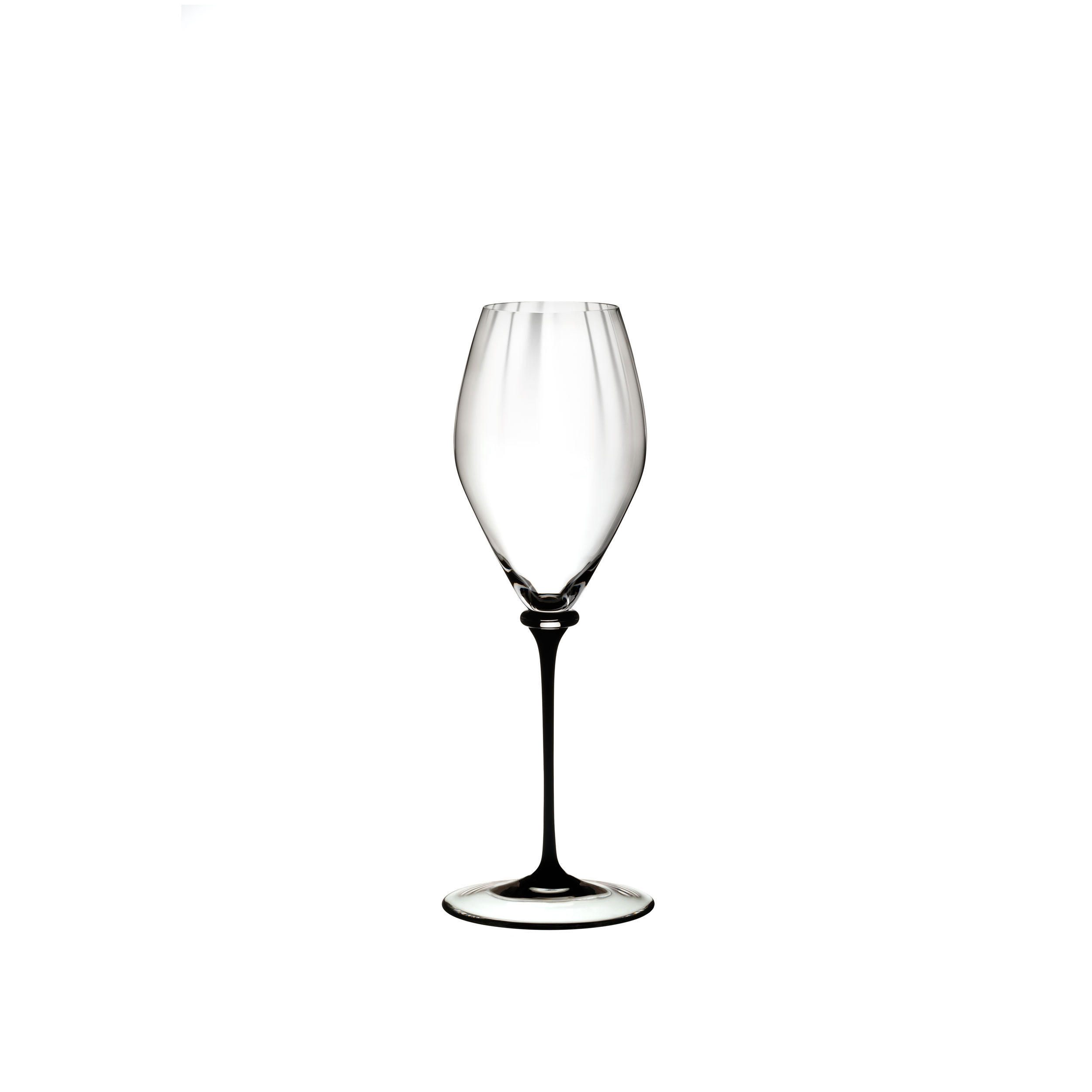 CHAMPAGNERGLAS Fatto A Mano Performance, Hochwertiges Glas, mit Schwarzem Stiel, 375 ml - Schwarz, Glas (0.38L) - Riedel