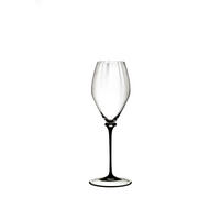 CHAMPAGNERGLAS Fatto A Mano Performance, Hochwertiges Glas, mit Schwarzem Stiel, 375 ml - Schwarz, Glas (0.38L) - Riedel