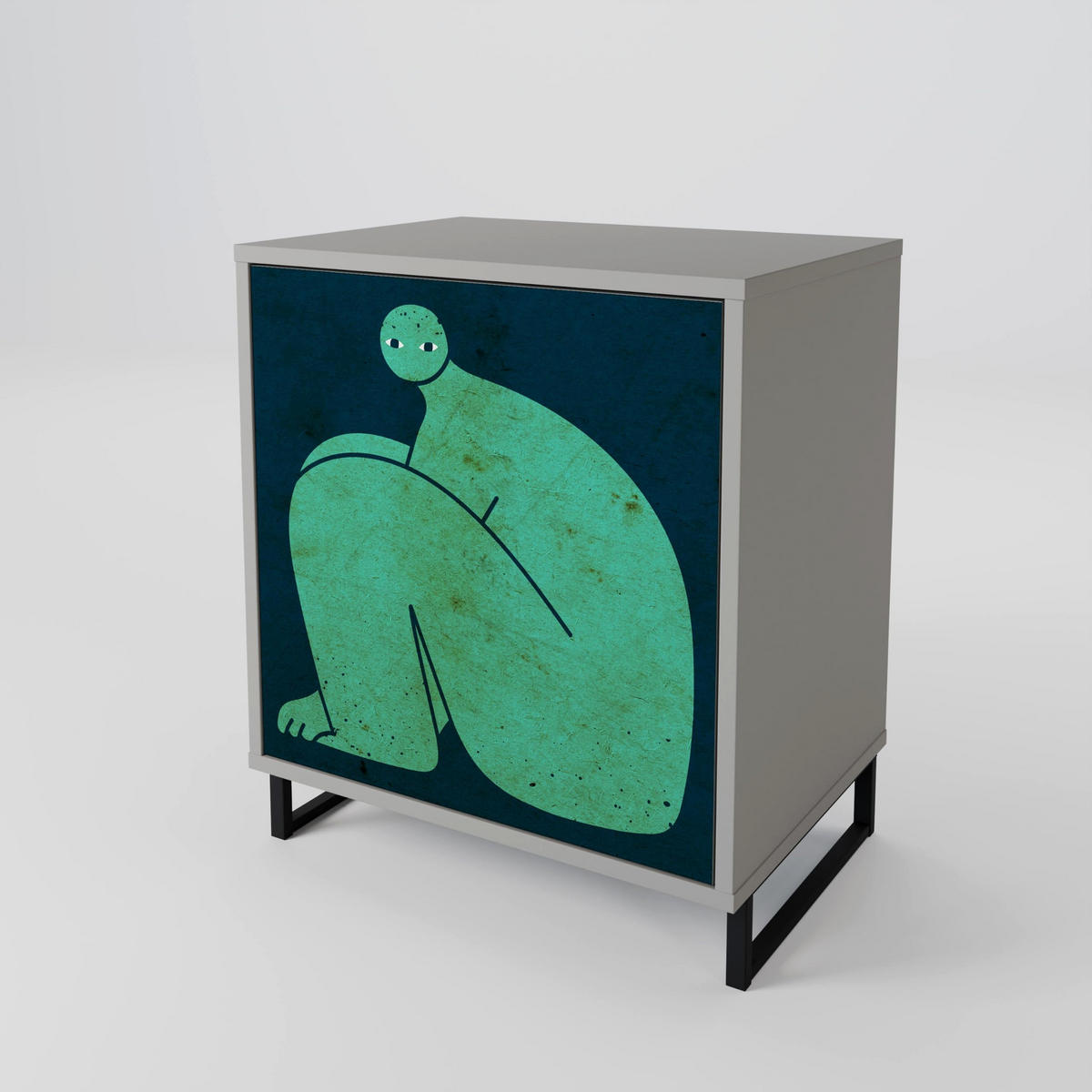 SIDEBOARD TOGETHER BUT SEPARATELY, Grau, 57,5x42x57,5 cm, Ohne Füße - Multicolor/Grau, Holzwerkstoff (57.5/57.5/42cm) - SpaceRebels