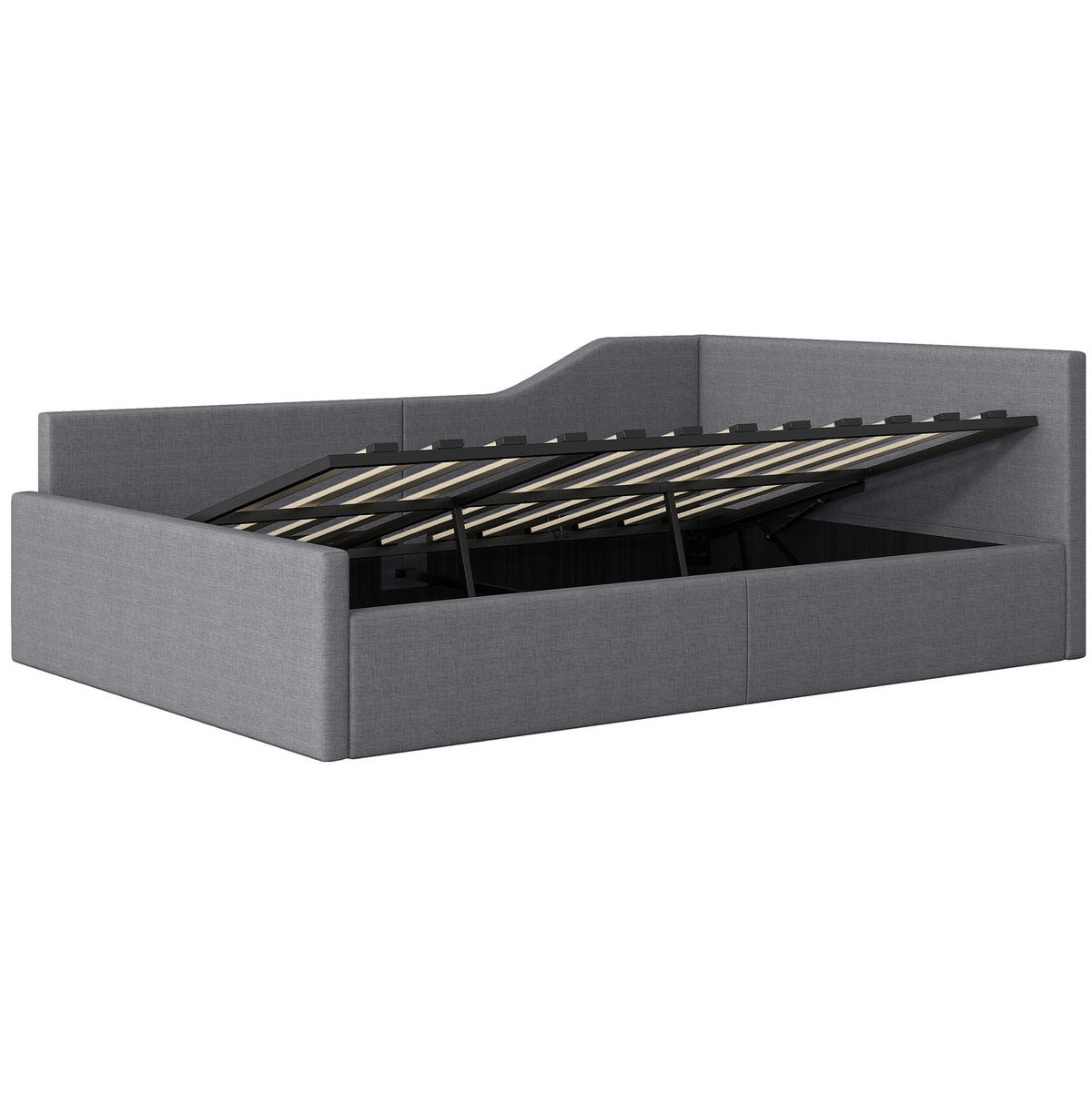 POLSTERBETT 160/200 cm aus MDF und Sperrholz mit PU-Bezug LED USB Stauraum und verstellbarem Kopfteil Weiß - Weiß, Textil (160/200cm) - Modenvie