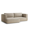 ECKSOFA MIT SCHLAFFUNKTION Velto Beige Webstoff - Beige/Schwarz, Holz/Holzwerkstoff (152/250cm) - Maison de Reve