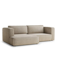 ECKSOFA MIT SCHLAFFUNKTION Velto Beige Webstoff - Beige/Schwarz, Holz/Holzwerkstoff (152/250cm) - Maison de Reve
