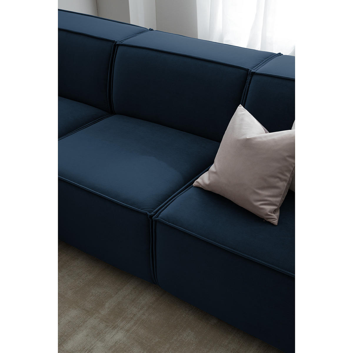 ECKSOFA mit Longchair - Schwarz/Dunkelblau, Kunststoff/Textil (260/177cm) - home24