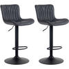 BARHOCKER 2er Set Lederlook schwarz - Schwarz, Textil/Metall (48/83/54cm) - CLP