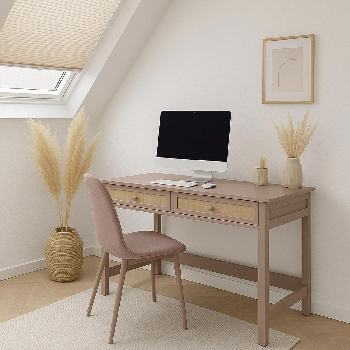 SCHREIBTISCH quadratisch taupe - Taupe, Holz (60/110/78cm) - MCW