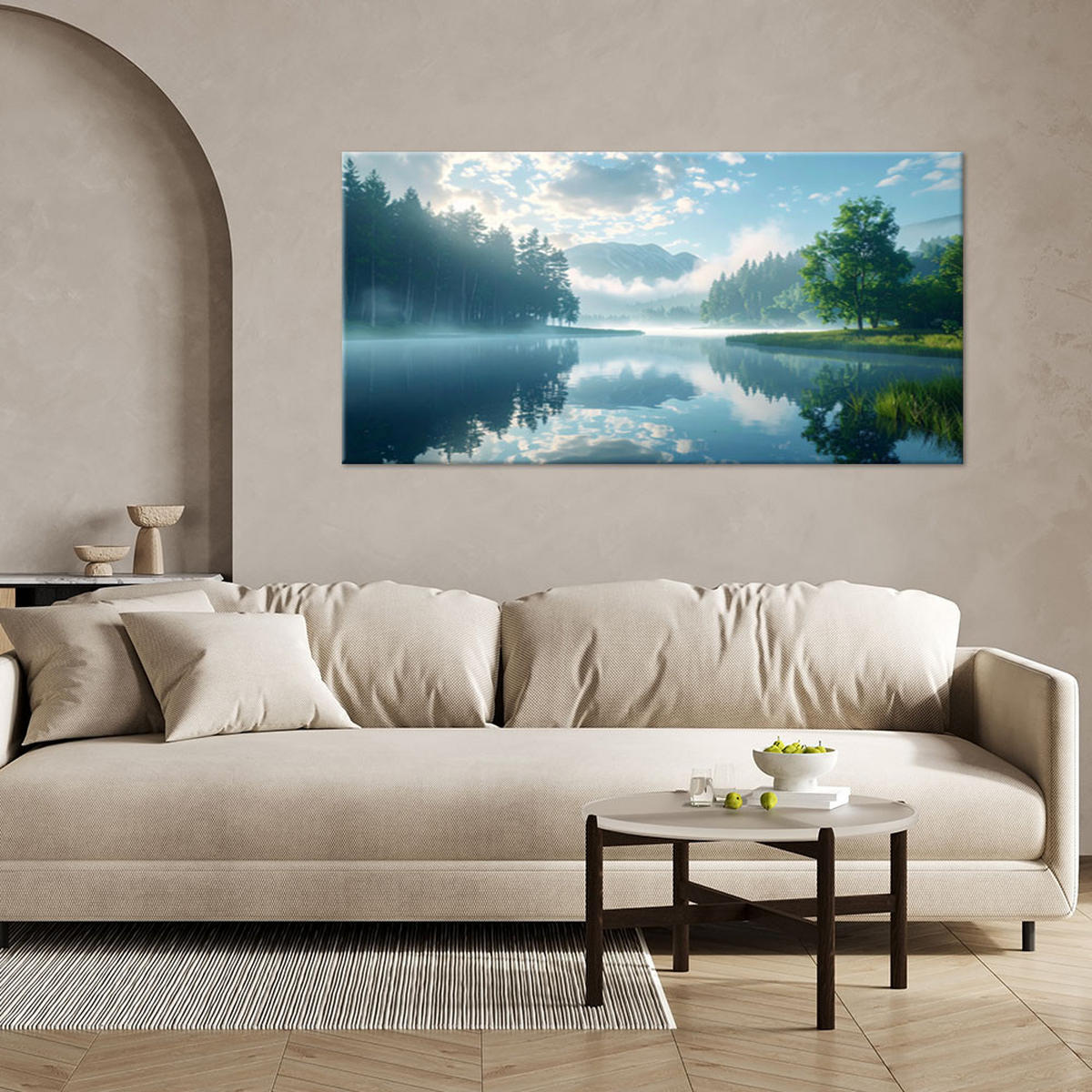 LEINWANDBILD Landschaften 120x60cm - Blau, Textil (120/60cm) - Feeby