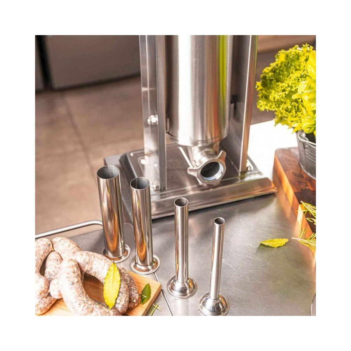 WURSTFÜLLER Silber 37/30/64,9 cm 62910 - Silberfarben, Metall (30/64.9/37cm) - Klausberg 