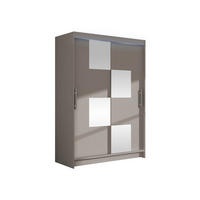 KLEIDERSCHRANK Miami III, mit RGB LED Beleuchtung - Kaschmir/Silberfarben, Holzwerkstoff/Kunststoff (120/200/58cm) - MIRJAN24