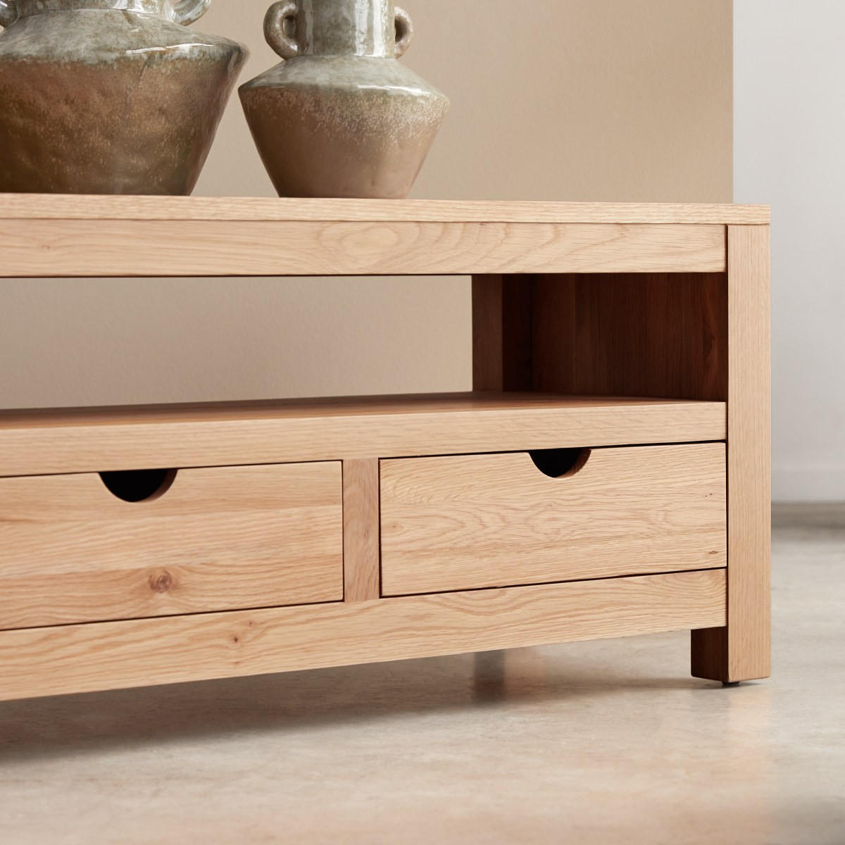 TV-SCHRANK Oliver Natur aus Eiche - Naturfarben, Holz (200/50/45cm) - Tikamoon