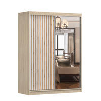 SCHWEBETÜRENSCHRANK Lami B Sonoma Eiche/Weiß + Spiegel, ohne LED Beleuchtung 150 cm - Alufarben/Weiß, Glas/Holzwerkstoff (150/200/61cm) - imoebel24