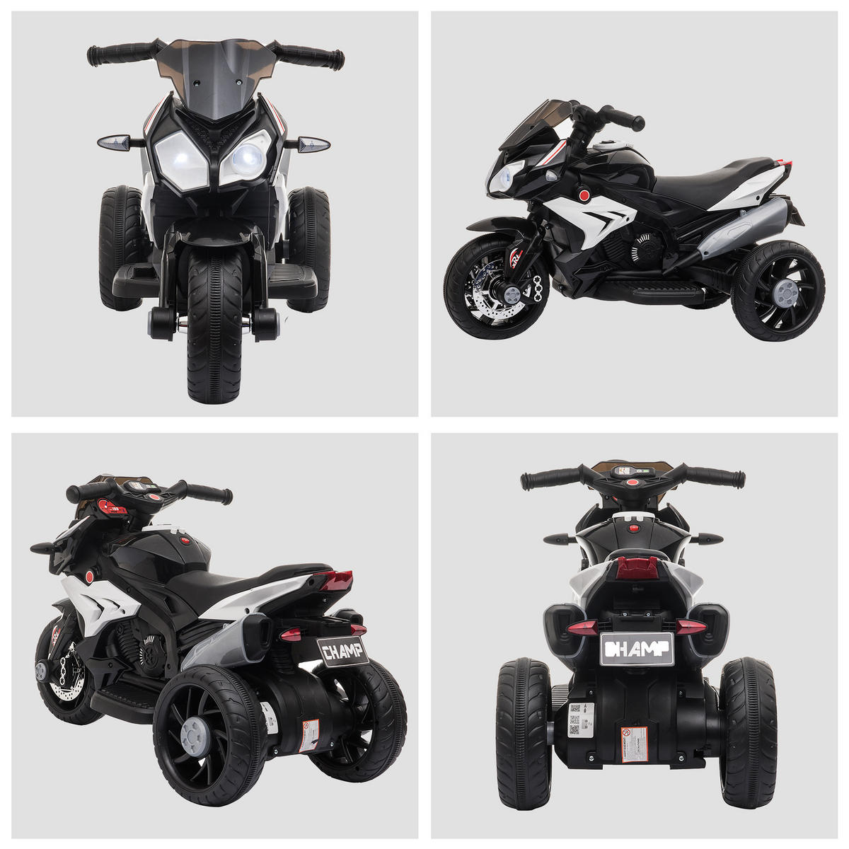 ELEKTRO-MOTORRAD DE-12984 3 Räder Schwarz/Weiß - Schwarz, Kunststoff (86/42/52cm) - ComfortXL