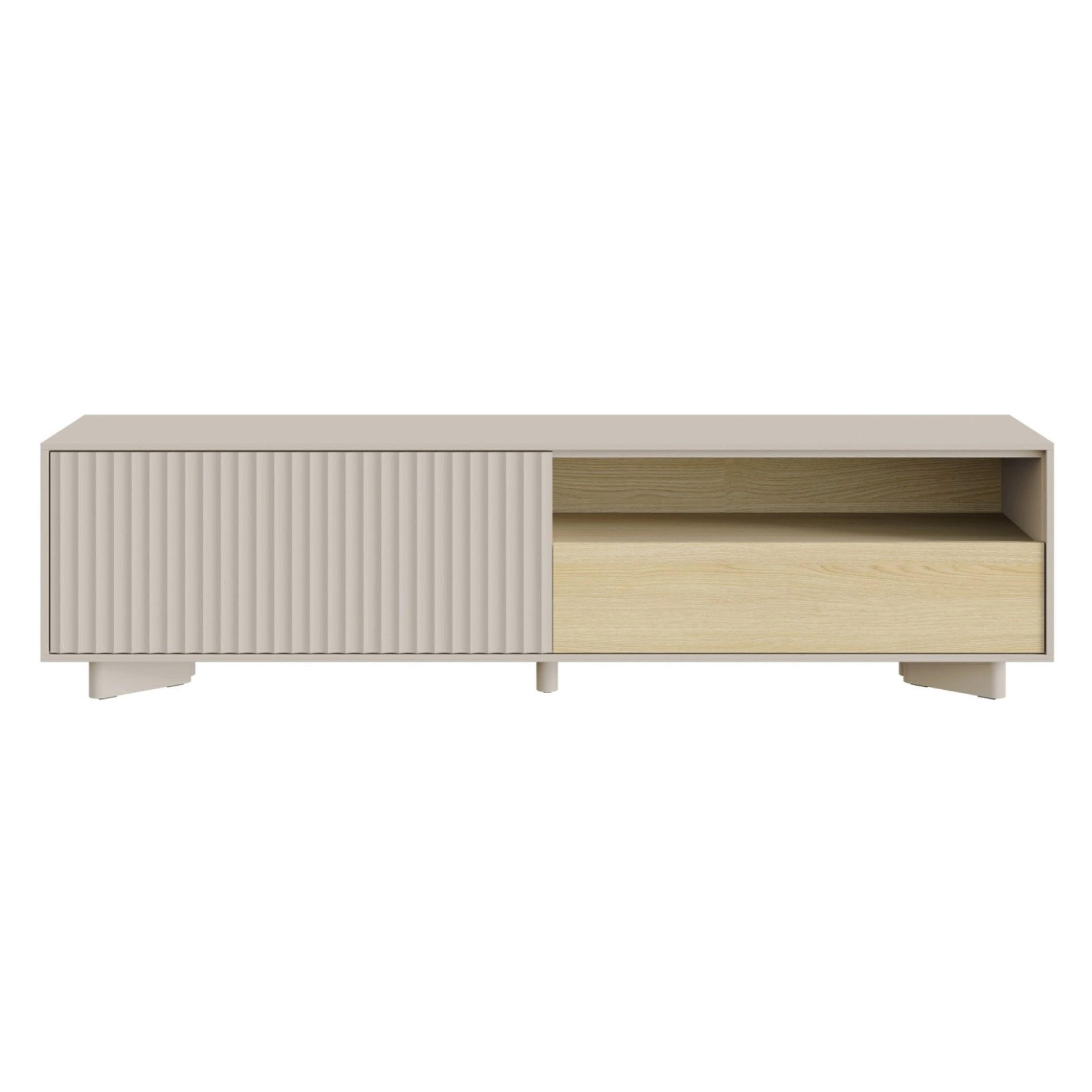 TV stolík Distria Kašmírovo sivý 175/46/35 cm - taupe/béžová, kompozitné drevo (175/46/35cm) - Selsey