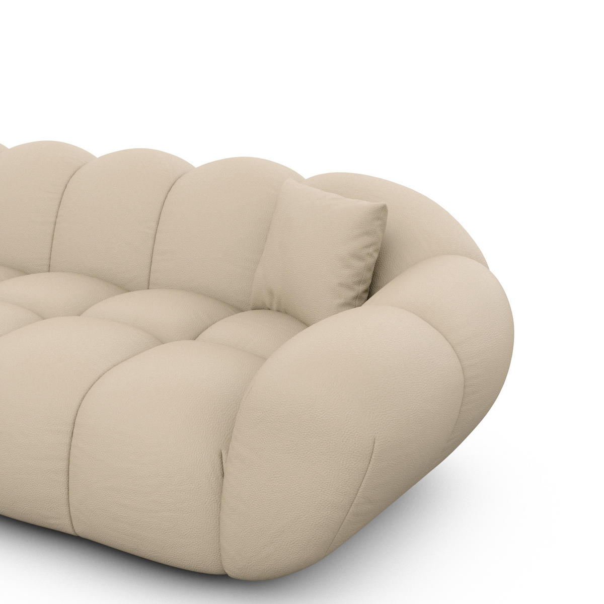 ECKSOFA Liva Beige Echtleder L-Form Rechts - Beige, Leder (160/265cm) - VAROYAL
