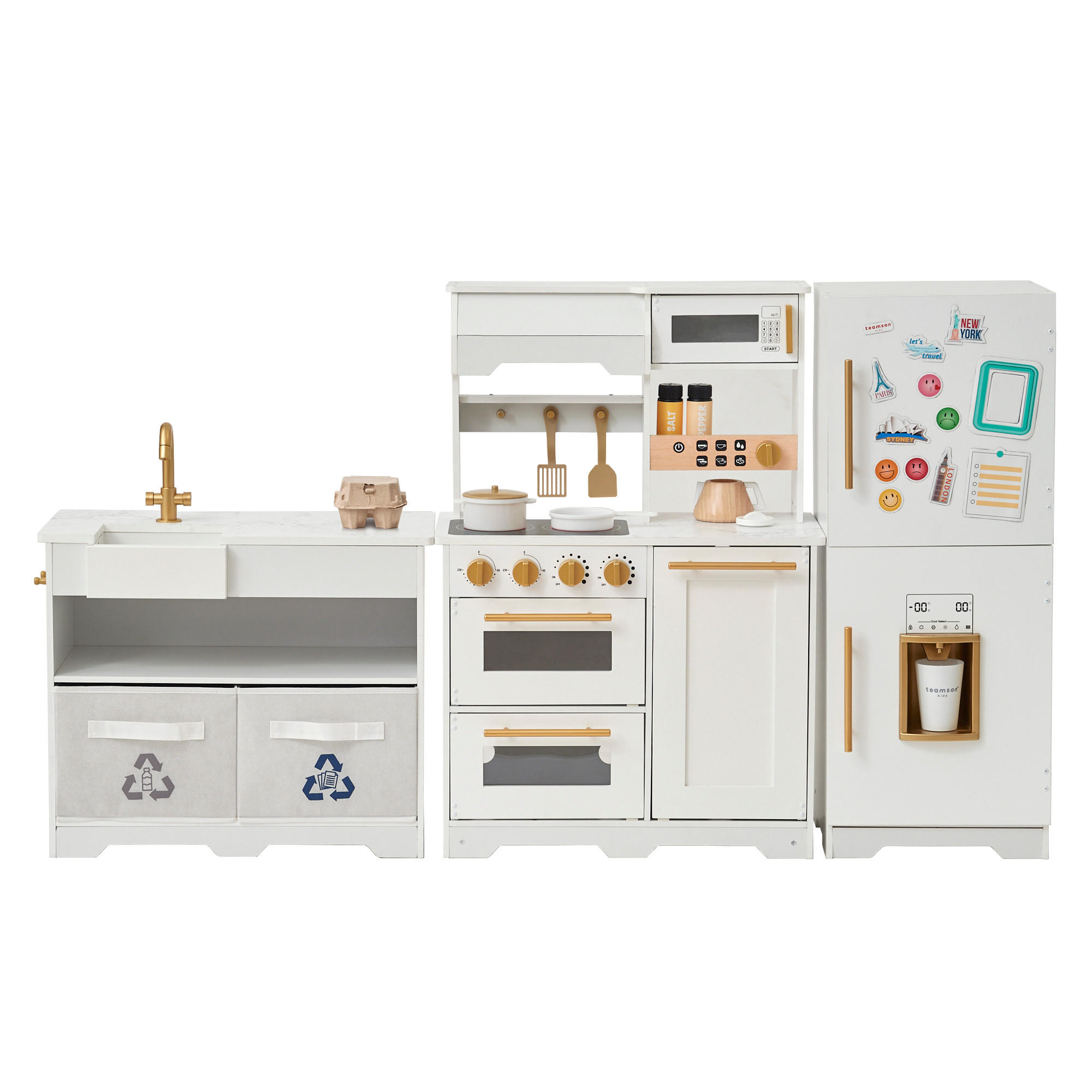 KINDERKÜCHE Atlanta - Weiß, Holzwerkstoff (154/33/87cm) - Teamson Kids