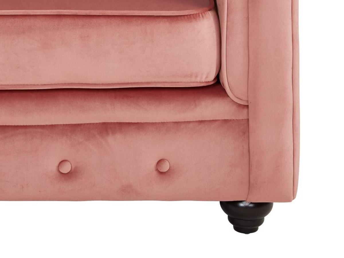 SESSEL - Samt - Rosa - CHESTERFIELD - Pink, Textil (78/72/85cm) - Vente-Unique