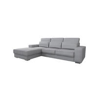 ECKSOFA Nevio In Scala - Hellgrau, Holzwerkstoff/Textil (312/202cm) - Fun Möbel
