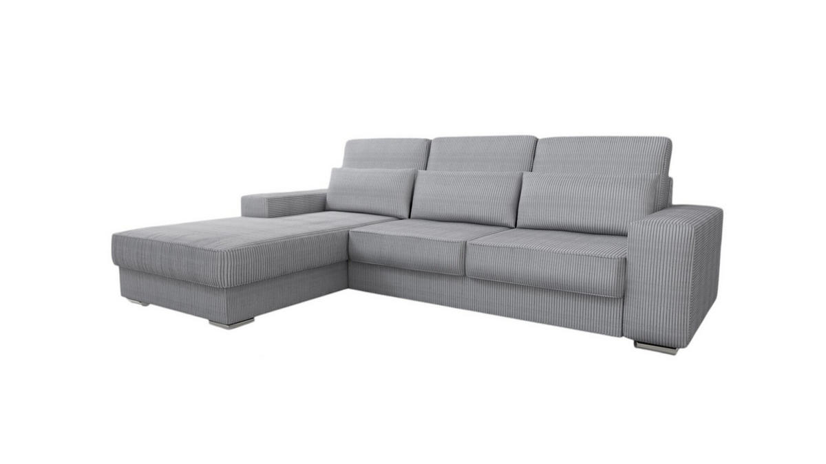 ECKSOFA Nevio In Scala - Hellgrau, Holzwerkstoff/Textil (312/202cm) - Fun Möbel