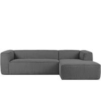 ECKSOFA-RECHTS FEROX Modern, Cord-Stoff, dunkelgrau - Dunkelgrau, Textil (305/175cm) - KONSIMO®