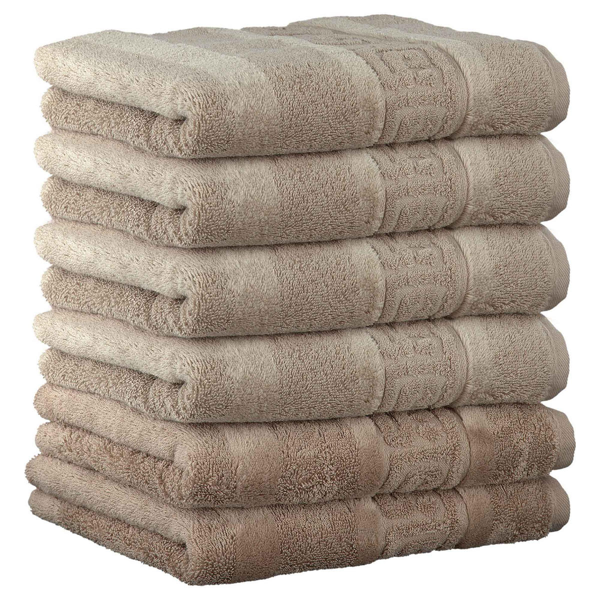 GÄSTETUCH 6er Pack 100% Baumwolle, Sand, 30 x 50 cm - Sandfarben, Naturmaterialien (30/40cm) - Cawoe