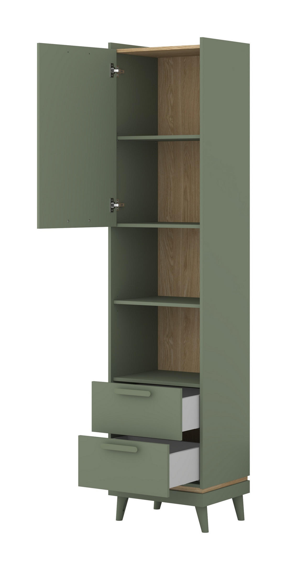 BÜCHERREGAL ACARA 50x40x215 cm, Regal Hellgrün - Hellgrün, Holzwerkstoff (50/215/40cm) - MASSENO