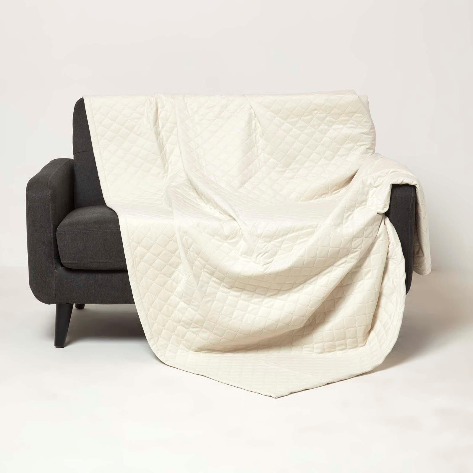 SAMT-WOHNDECKE 150/200 cm, gesteppt - Creme, Textil (150/200cm) - Homescapes