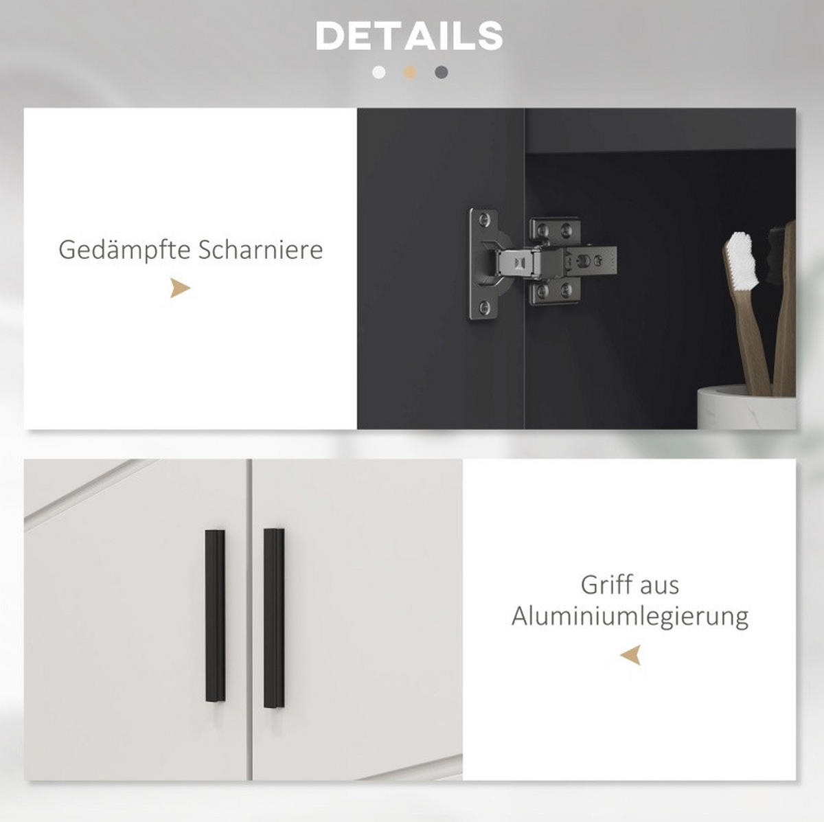 WASCHBECKENUNTERSCHRANK mit verstellbarem Regal 60 x 30 x 60 cm Grau - Grau, Holzwerkstoff (30/60/60cm) - Beauniv